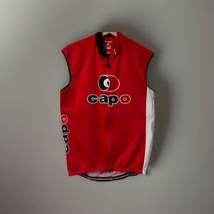 Capo Men's x Large Cycling Jersey Red & Black White Made In Italy
